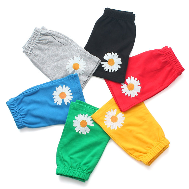 RainbowBus Little Daisy Sports Shorts Student Pants Men And Women Children's Clothing Sports Pants Summer Pure Cotton 3443