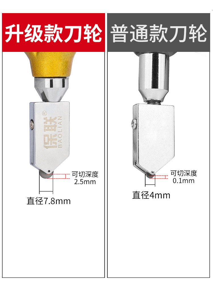 Handheld Tile and Glass Cutter, Household Cutting Tool, Diamond Edge Cutter, Multifunctional Tile Roller Set