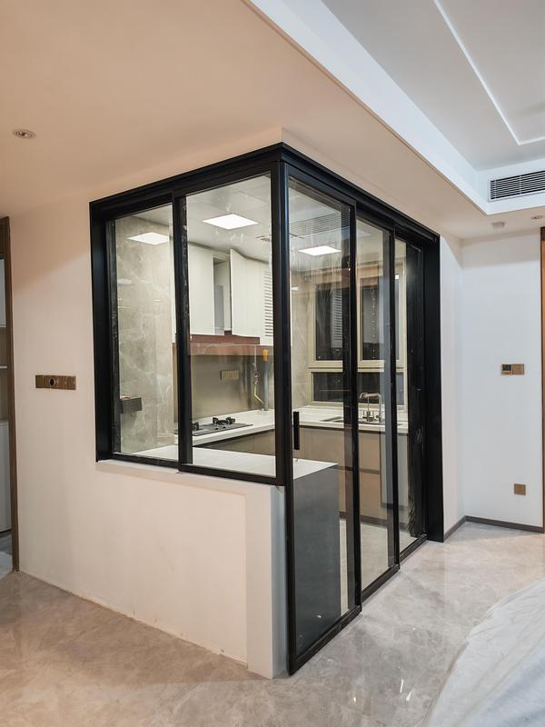 Kitchen Three-Way Sliding Door Corner Door Hidden Pocket Door Ghost Door Balcony Partition Living Room Electric Sliding Door Customization Kitchen Three-Way Sliding Door Corner Door Hidden Pocket Door Ghost Door Balcony Partition Living Room Electric Sliding Door Customization