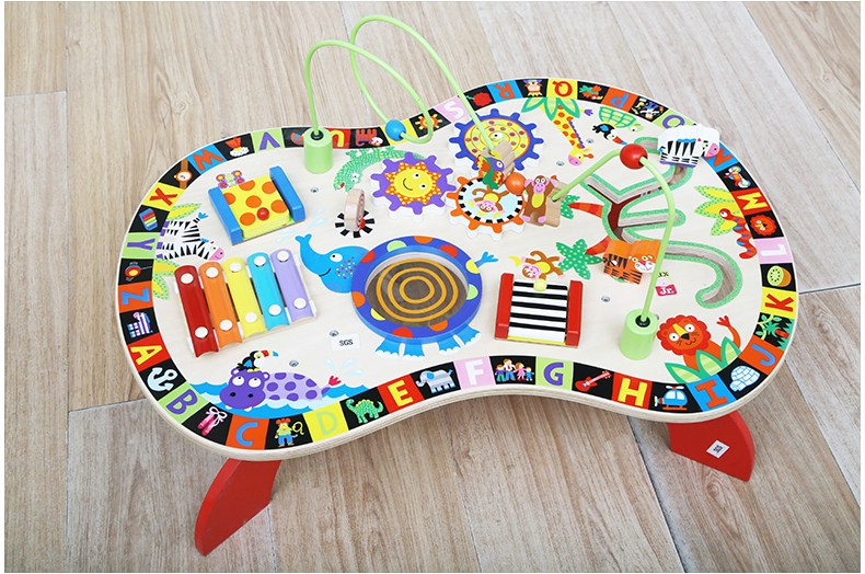 Trẻ sơ sinh đồ chơi trẻ em bàn chơi nhạc bàn gõ tay đàn piano đánh trống xung quanh hạt 1-4 tuổi bé giáo dục sớm câu đố gỗ - Đồ chơi âm nhạc / nhạc cụ Chirldren mua đồ chơi âm nhạc cho bé