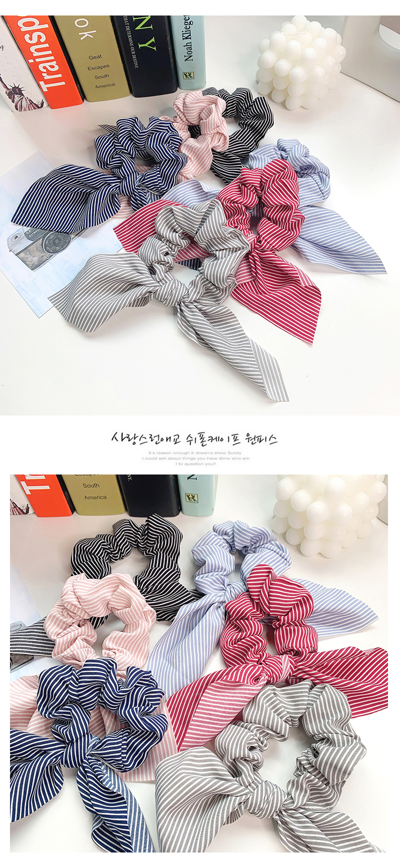 Korean Hair Accessories Female New Sweet Ribbon Cheap Hair Ring display picture 3