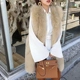 Trịnh Sisi lông "vest năm vương miện" cổ điển nhập khẩu lông cáo trở lại áo khoác lông - Faux Fur