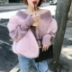 Trịnh Sisi lông "vest năm vương miện" cổ điển nhập khẩu lông cáo trở lại áo khoác lông - Faux Fur