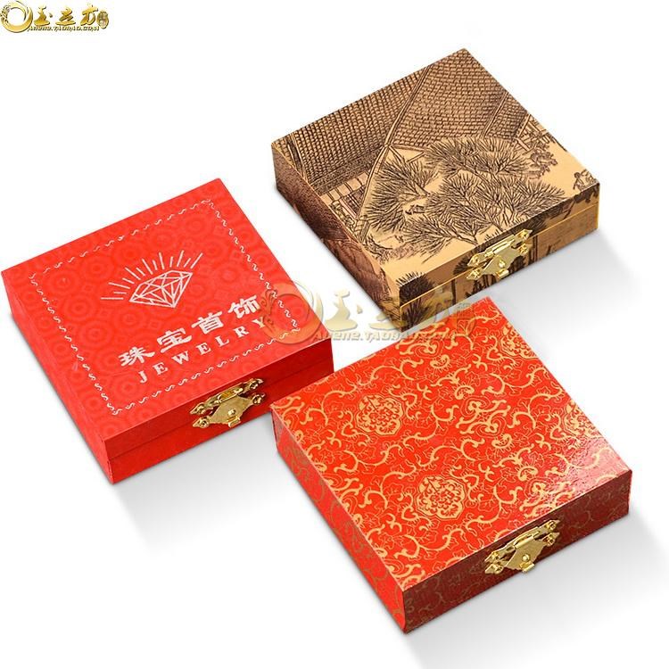 High-end imitation wood jade bracelet box necklace handmade Buddha pearl silver accessories Jewelry First Accessories Box Gift Packaging Box Set to do