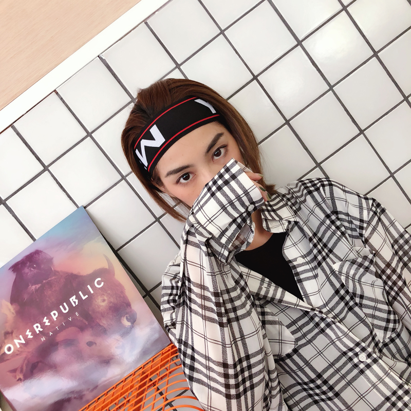 Sports wide hair band men's and women's Japanese and Korean personality fashion hip-hop street dance performance turban running basketball yoga hoop tide