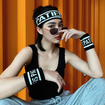 Korean version of mens and womens sports wristband hair three-piece adult childrens street dance headgear student wrist suit