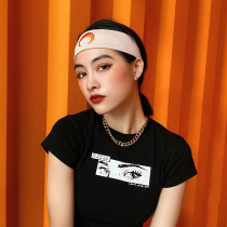 Moon hair belt Left Bank Xiaojinzhini same Net red cool Crescent embroidery ins sports yoga fitness headband