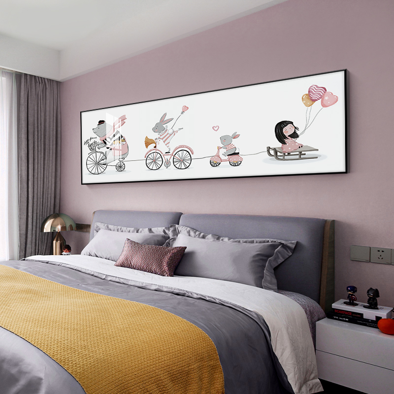 Children's room painting girl bedroom mural teenager cartoon master bedroom bedside painting modern minimalist atmospheric decorative painting