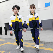 Boys Kindergarten Dress Girls Elementary School Uniform Fall Sports Day Class Uniform Spring and Autumn Color Patch Sports Suit
