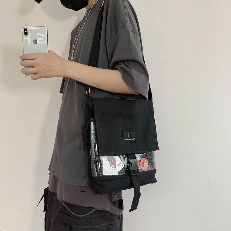 New single shoulder bag Men's Korean version Student Shoulder Bag Trend Fashion Sails Cloth Bag Teenagers Sloped Satchel Kits small satchel