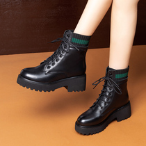 Thick-sole Martin Boots Spring and Autumn Single Boots Soft Soft Englishhead Sensin Lighted Lights High Short Cartridge Short Boots