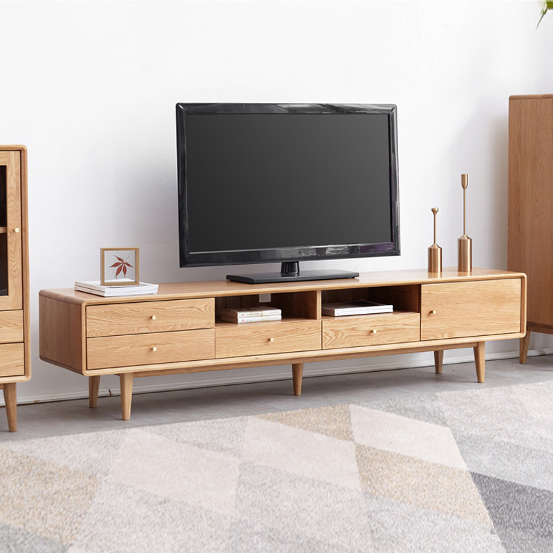 Factory Direct Selling All-solid Wood TV Cabinet Modern Simple Small Living Room Locker Nordic Oak Environmental Cabinet