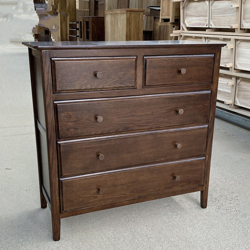 American country white oak chest of drawers pure solid wood seven-drawer chest all solid wood storage cabinet drawer cabinet living room with drawer side table