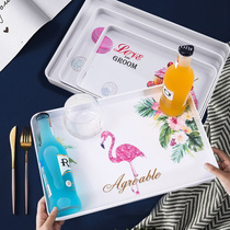 Tray Plastic oblong Home Nordic minimalist Intake End Vegetable Cake Bread Water Fruit Pan Tea Tray Small Cups Tray