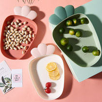 Plastic Fruit Tray Home Creative Modern Living Room Tea Table Melon Seeds Pan Dried Fruit Pan with cover Snack Candy Box