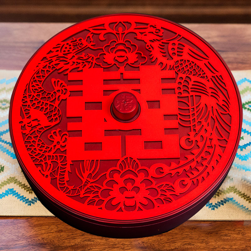 Married Dry Fruit Box Red Fruit Disk Wedding Supplies Confectioned Box Living Room Feeling Different Glacery Fruit Disc Tea Plate