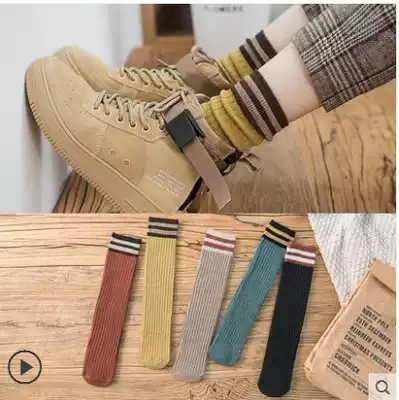 Cartoon winter socks female bubble socks Bona Japanese Korean version of horizontal bar women socks baseball Korean Princess New