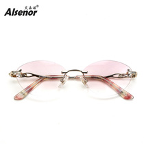 Japan imported lens progressive multi-focus reading glasses Womens fashion style high-definition frameless dual-use intelligent ultra-light