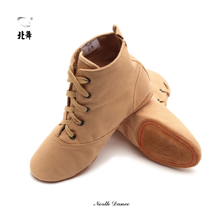 North dance canvas thickened indoor ballet shoes high tube jazz dance folk dance outsole camel teacher shoes for men and women