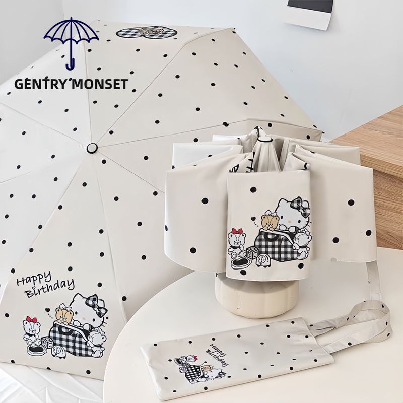Japanese Gm Heart-Shaped Kt Cat Sun Umbrella, Retro and Fresh Style, Dual-Use for Sun and Rain, Sun Protection, Automatic Folding Parasol Japanese Gm Heart-Shaped Kt Cat Sun Umbrella, Retro and Fresh Style, Dual-Use for Sun and Rain, Sun Protection, Automatic Folding Parasol