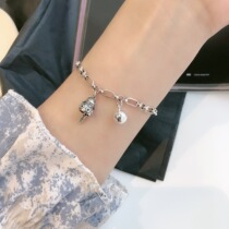 (Hospitality Cat Bracelet) Ins Wind s925 Pure Silver Bell Transfer 100 Hitch String Women Retro Make Old Rich And Expensive