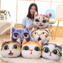 Meow cat pillow Cute cat creative bedside sofa Cartoon 3d cat head office car waist pillow pad