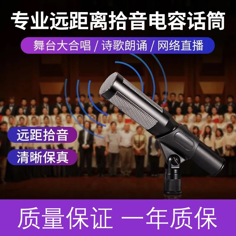 Liangyun Tm82 Chorus Microphone Stage Performance Host Professional Wired Condenser Microphone Long-Distance Recording