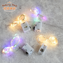  LED string lights small colorful lights net red mini hanging lights pull flags Tanabata birthday cake decoration flashing lights background wall arrangement