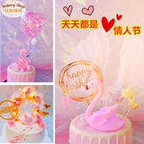  Tanabata male god goddess cake decoration decoration Valentines Day birthday love plug-in rose feather wings crown