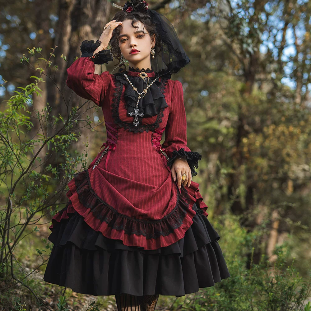 Истинно ретро длинный рукав, индивидуальная пошив, стиль Lolita, Lolita OP