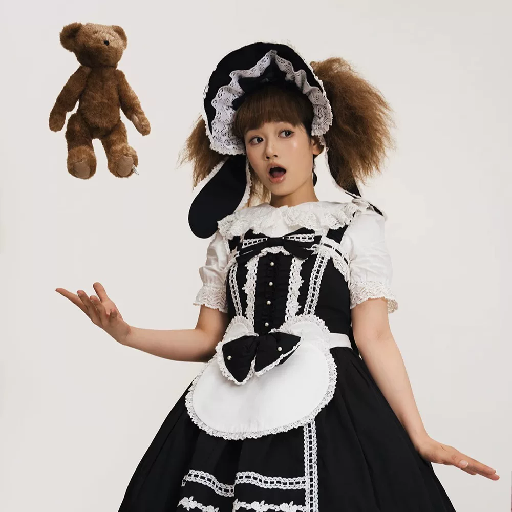 Genuine cute shirt with a round collar, custom-made, Lolita style