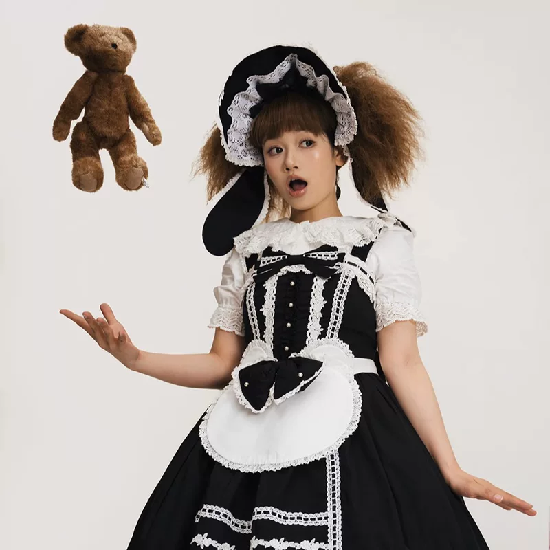 Genuine cute shirt with a round collar, custom-made, Lolita style
