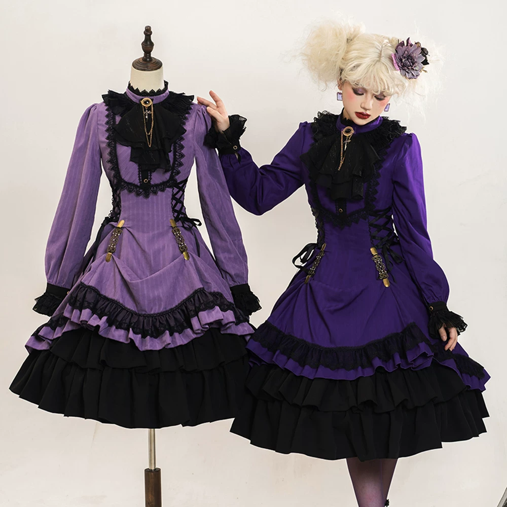Истинно ретро длинный рукав, индивидуальная пошив, стиль Lolita, Lolita OP