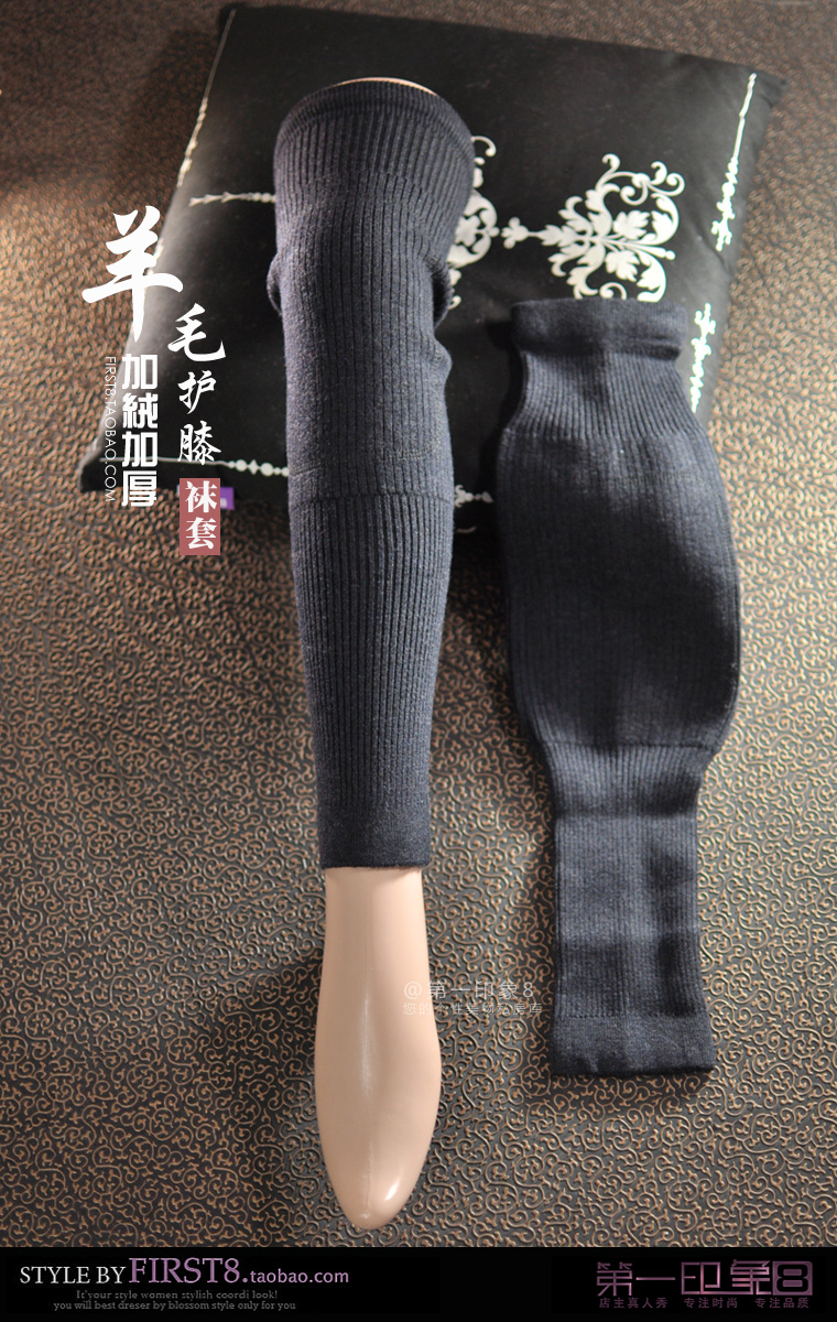 Miếng đệm dài cashmere ấm áp trên đầu gối vớ đầu gối cộng với nhung dày len lạnh ấm áp cho nam và nữ mùa đông tất trắng cao cổ