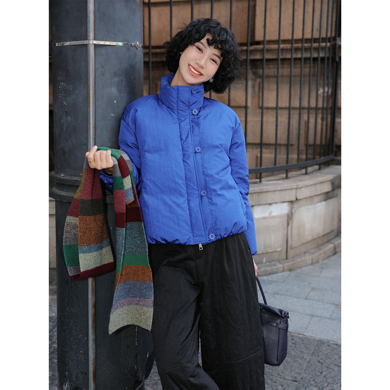 Clearance Sale Tt Designer [Ice Lake Snow] Vintage Fine Wrinkle 90% White Goose down Windproof down Jacket for Women Winter
