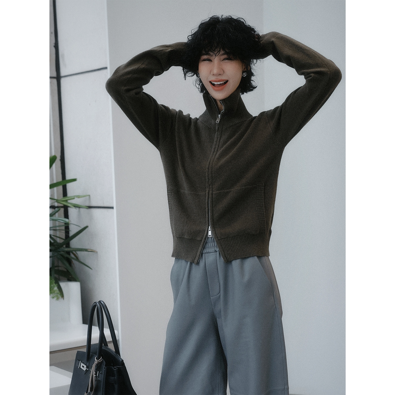 Clearance Sale Tt Designer [Qian Dao Sen Hui] High-End Sheep Wool Knit Sweater for Women Winter Warm Sweater