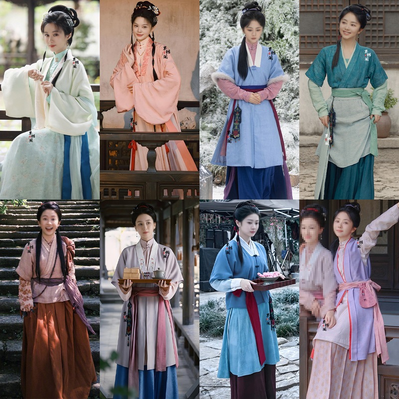 Film and Television Ancient Costume Ming-Style Hanfu, Traditional Style, Same Style as in the Show, Women's Maid Costume, Servant, Commoner, Performance Film and Television Ancient Costume Ming-Style Hanfu, Traditional Style, Same Style as in the Show, Women's Maid Costume, Servant, Commoner, Performance