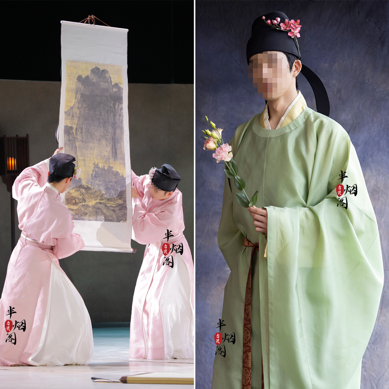 Students' Clothing, Jing Bai Ran's Same Han Dynasty, Tang and Song Dynasty Sells Goods, Film and Television Round Neck Costume, Men's Performance Clothing, Handsome Ancient Costume
