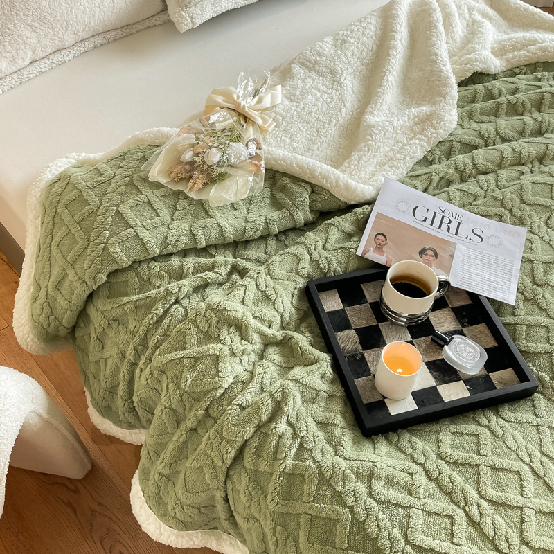 Fruit-Colored Blanket, Taffeta Fleece, Double-Layer Blanket, Thickened Winter Blanket, Office Nap Blanket, Sofa Blanket