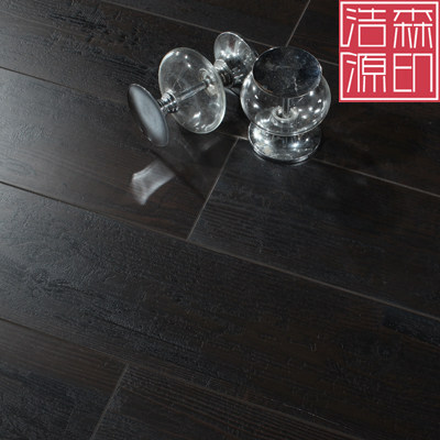 Haosengyuan imported oak knife blunt grain pure black composite wood floor synchronous relief black reinforced floor 12mm