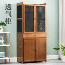 Cupboard breathable simple cabinet economical storage bamboo simple multi-layer old-fashioned solid wood home cabinet side cabinet