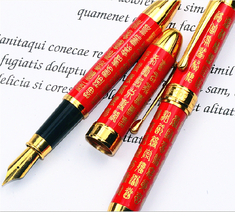 96 annual production Beijing 8000 All-copper-size pen Bone 100 Shou fountain pen heavyweight 48g Iridium Gold Pen