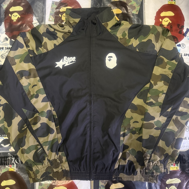 Bape Unisex Couple Style Camouflage Stand Collar Oversized Zipper Jacket