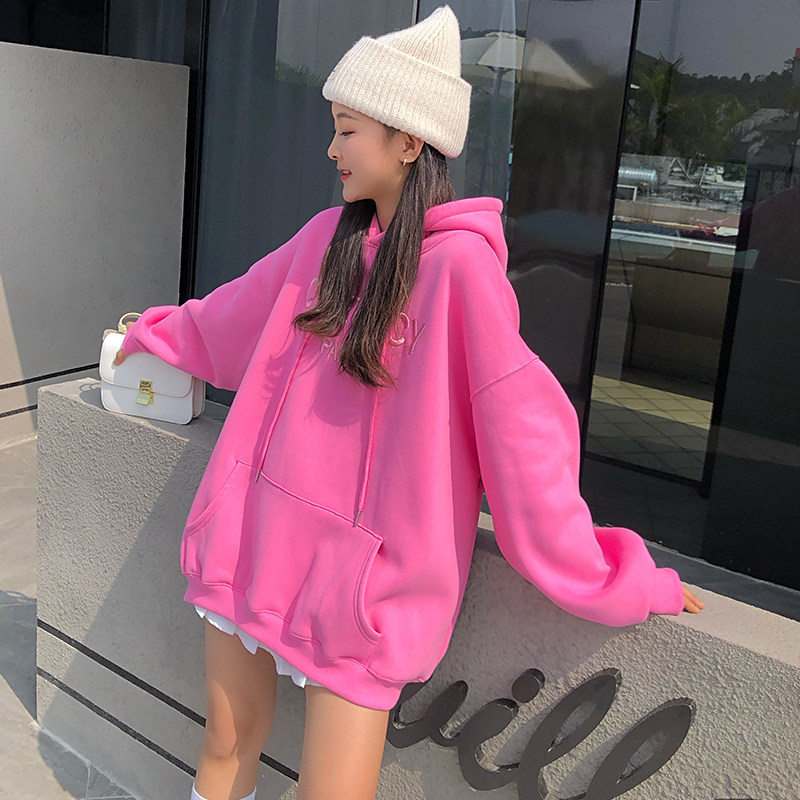 Sweater Garnapped thickened women 2022 Spring and autumn new Korean version with cap loose small sub medium long version of blouses jacket tide