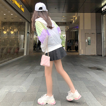 Sunscreen coat womens thin summer 2021 New loose long sleeve breathable hooded zipper cardigan Joker slim