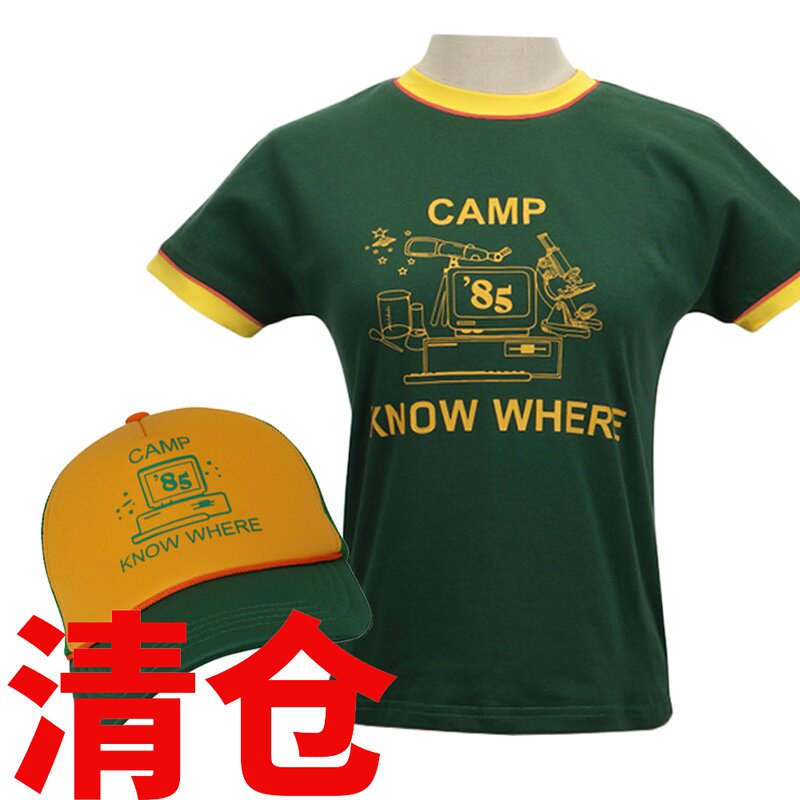 Stranger Things 3 casual print T-shirt season around cos baseball hat Dustin same men and women impression T