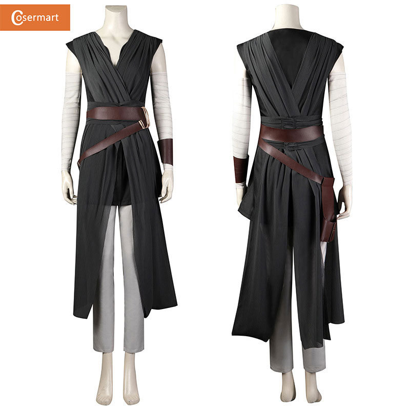 Star Wars Jedi Knight Rey Performance Costume Cosplay Outfit Halloween Performance Dress-Up Women's Props