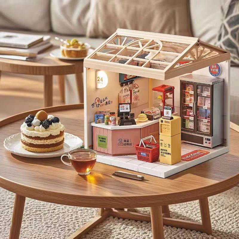 DIY Cabin Villa Hand-Assembled Mini House Model Super World Building Block Toy Birthday Gift for Women DIY Cabin Villa Hand-Assembled Mini House Model Super World Building Block Toy Birthday Gift for Women