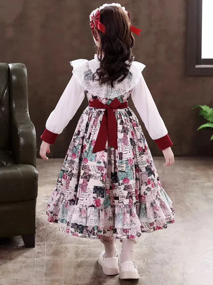 Осенний детский костюм принцессы, юбка, платье, стиль Lolita, для подростков, подарок на день рождения, западный стиль