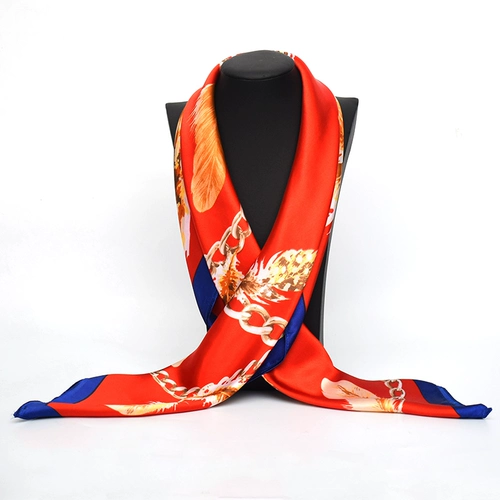 韩禾 Классический шарф, шелковистый платок, европейский стиль, 0.9м